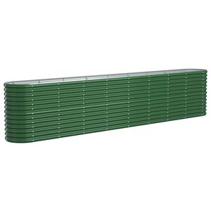 vidaXL Plantenbak 332x40x68 cm gepoedercoat staal groen