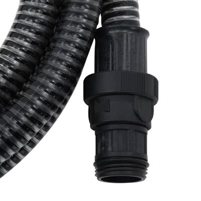 vidaXL Zuigslang met PVC koppelingen 1,1'' 10 m PVC zwart