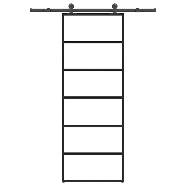vidaXL Schuifdeur met beslag 76x205 cm ESG-glas en aluminium