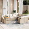 vidaXL 10-delige Loungeset met kussens poly rattan beige