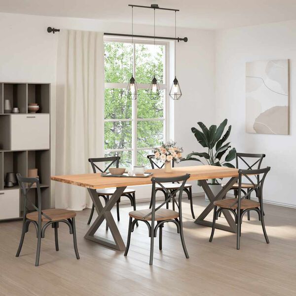 vidaXL Eettafelpoten 2 st 90x(72-73,3) cm staal naturel