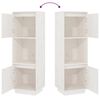 vidaXL Hoge kast 38x35x117 cm massief grenenhout wit