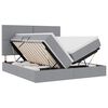 vidaXL LED Opslagbed met Matras Lichtgrijs 200 x 200 cm Stof