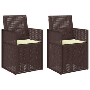 vidaXL Tuin Eetstoelen 2 pcs Bruin en cr&egrave;mekleurig PP