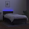 vidaXL Boxspring met matras en LED stof zwart 80x200 cm