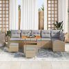 vidaXL Tuin Sofa Set met kussen met opslag 9 pcs Beige en Licht Grijs
