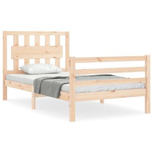 vidaXL Bedframe met hoofdbord massief hout