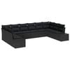 vidaXL Tuinbankenset 10 st 9-Aantal zitplaatsen Zwart Polyrattan
