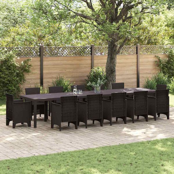 vidaXL Tuin Eettafel Bruin 400 x 100 x 73 cm poly rattan