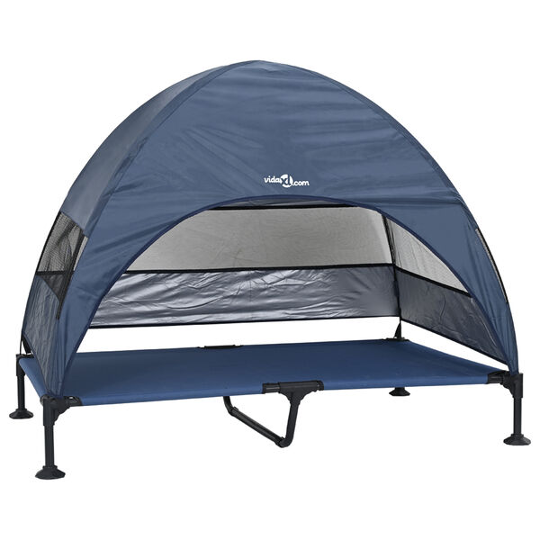 vidaXL Verhoogd Hondenbed Marineblauw 127 x 81 x 108 cm Stof en Staal