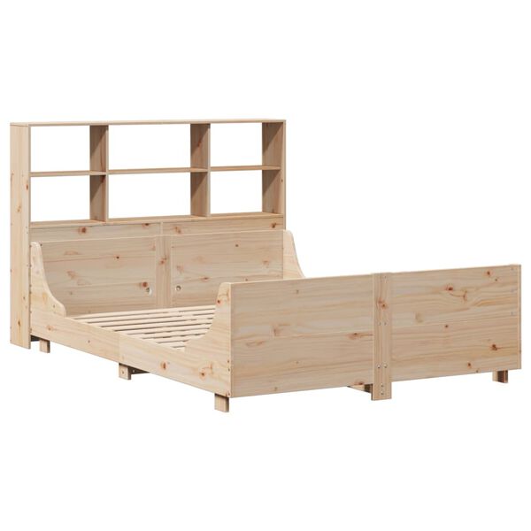 vidaXL Bed met boekenkast zonder matras massief hout 120x190 cm
