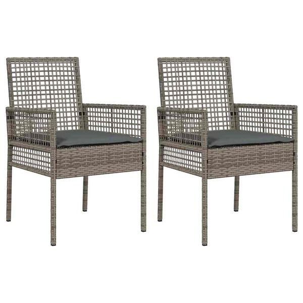 vidaXL Tuinstoel 2 pcs Grijs 53 x 60 x 85cm poly rattan