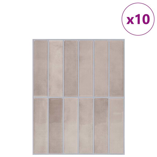 vidaXL Rechthoekige Tegel 10 pcs Beige Koffie 29 x 23 x 0,08 cm