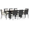 vidaXL 9-delige Tuinset poly rattan zwart