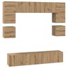 vidaXL Tv-meubelset 8 st Artisan Eiken Bewerkt hout