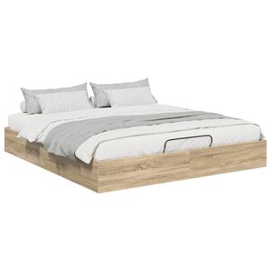 vidaXL Ottoman Bedframe met opslag Sonoma Eiken 203 x 180 x 25 cm