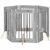 vidaXL Hondenhekje met standaards 6 pcs Grijs sonoma 60 x 80 cm