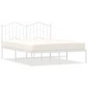 vidaXL Bedframe met hoofdbord metaal wit 150x200 cm