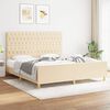 vidaXL Bedframe zonder matras stof cr&egrave;mekleurig 180x200 cm