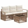 vidaXL Tuinbankenset 4 pcs Beige poly rattan