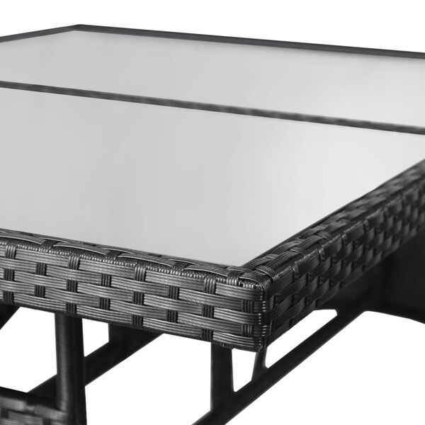 vidaXL Tuintafel 140x80x74 cm poly rattan zwart