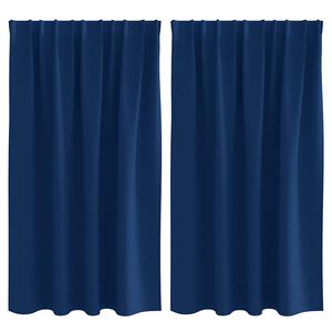 vidaXL Zwart-out Gordijnen met Ringen 2 st Donkerblauw 140 x 140 cm