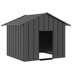 vidaXL Hondenhok met dak 131x101x102 cm gegalvaniseerd staal