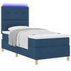 vidaXL LED Box Spring Bed met matras Blauw 90 x 190 cm Stof