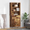 vidaXL Hoge kast Oud Hout 69,5 x 34 x 180 cm Geengineerd Hout en Glas