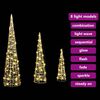 vidaXL Kerstboom met 90 LED 3 pcs Warmwit 20 x 20 x 80 cm PET