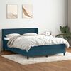 vidaXL Boxspring met matras fluweel donkerblauw 140x210 cm