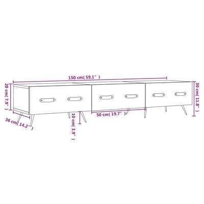 vidaXL Tv-meubel 150x36x30 cm bewerkt hout betongrijs