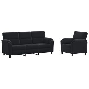 vidaXL Bankstel 2 pcs Zwart fluweel