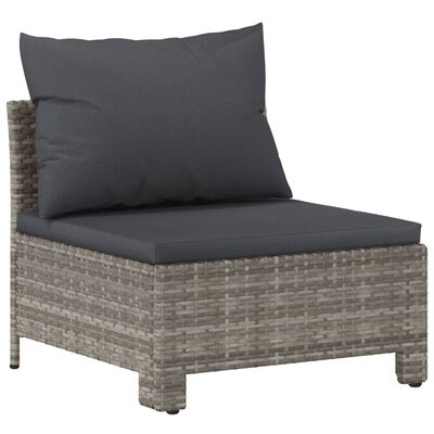 vidaXL 9-delige Loungeset met kussens poly rattan grijs