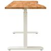 vidaXL Bureau Wit en Lichtbruin 140 x 60 cm Massief Eikenhout