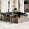 vidaXL 9-delige Loungeset met kussens poly rattan grijs