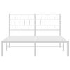 vidaXL Bedframe met hoofdbord metaal wit 140x190 cm