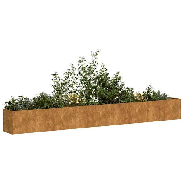 vidaXL Plantenbak roestig 360x40x40 cm weervast staal