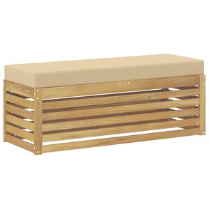vidaXL Buitenstoolbank Wit 115 x 43 x 45 cm Massief Acaciahout