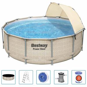 Bestway Zwembadset Power Steel met luifel 396x107 cm
