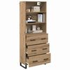 vidaXL Hoge kast Artisan Eiken 69,5 x 34 x 180 cm Bewerkt hout