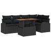 vidaXL Tuin Sofa Set met opslag 6 pcs Zwart Poly riet