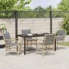 vidaXL Tuin eettafelset met kussen 5 pcs Beige poly rattan