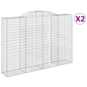 vidaXL Schanskorven 2 st gewelfd 300x50x200/220 cm ijzer