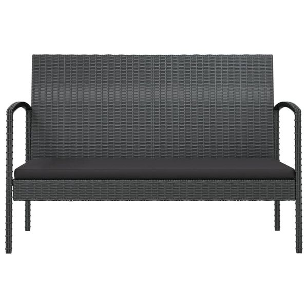 vidaXL 8-delige Loungeset met kussens poly rattan zwart