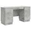 vidaXL Bureau met plank Betongrijs 142,5 x 50 x 75 cm Bewerkt hout