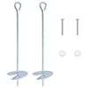 vidaXL Aardeankers 2 pcs Zilverkleurig &Oslash;10 x 40 cm
