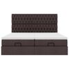 vidaXL Ottoman bed met matrassen en LED's 200x200cm stof donkerbruin