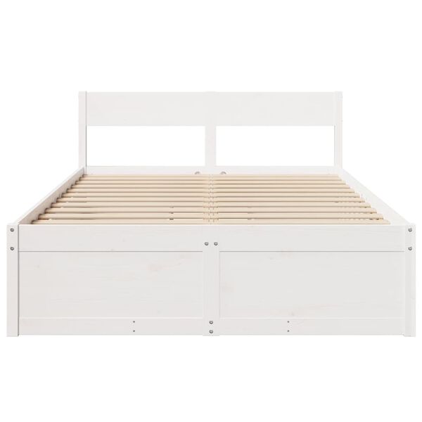 vidaXL Bedframe zonder matras massief grenenhout wit 120x200 cm