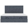 vidaXL Ottoman bed met matrassen 180x200cm fluweel donkergrijs